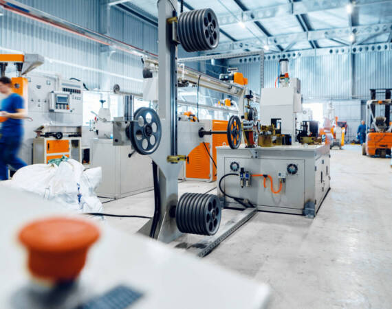 Inside the new factory manufacturing electrical cable.